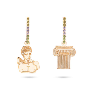 The Statue Earrings set-Hermès and Ancient Greek Pillar Statue