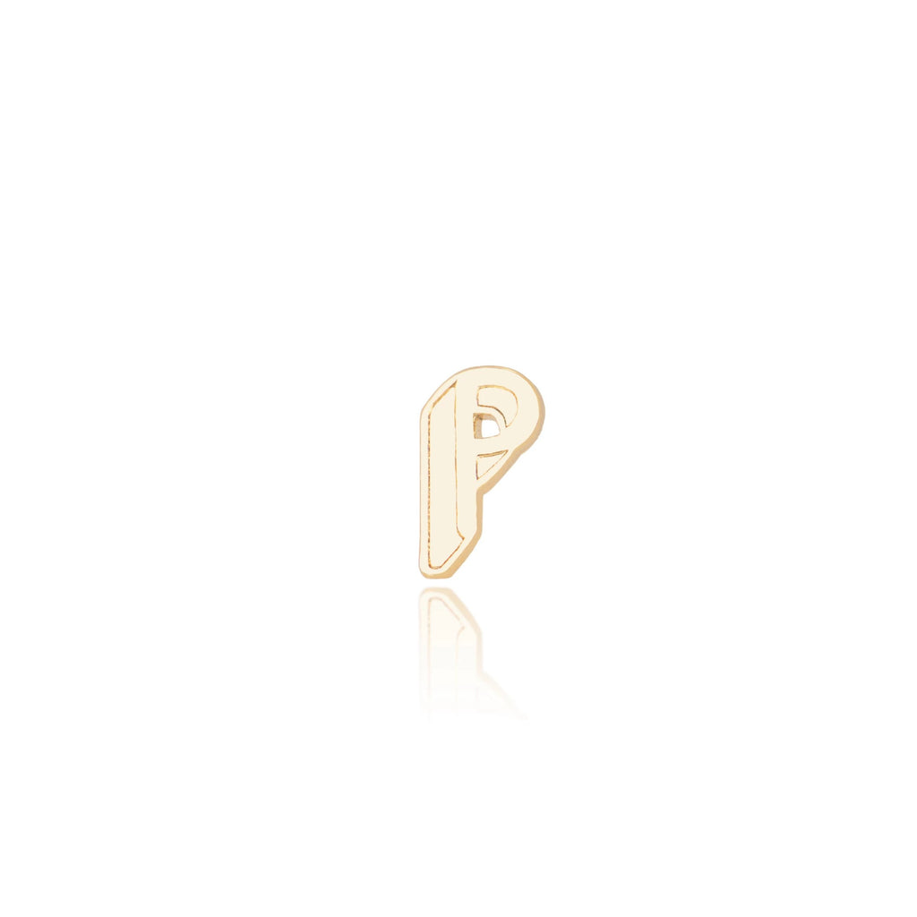 Initial Earring - Alphabet P