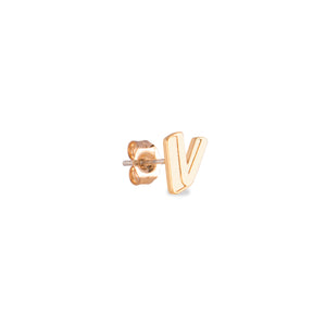 Initial Earring - Alphabet V