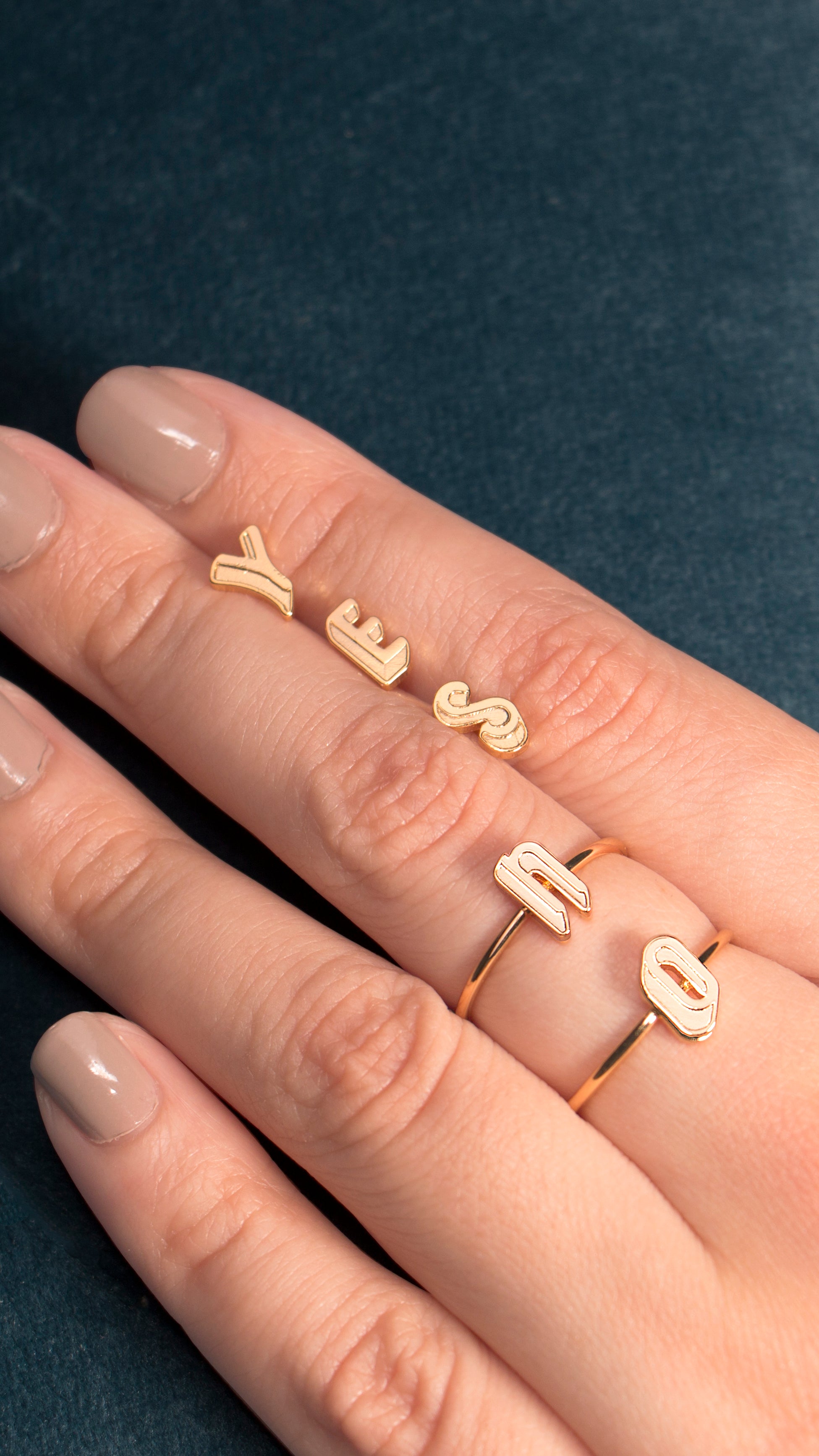 Vintage on sale initial rings