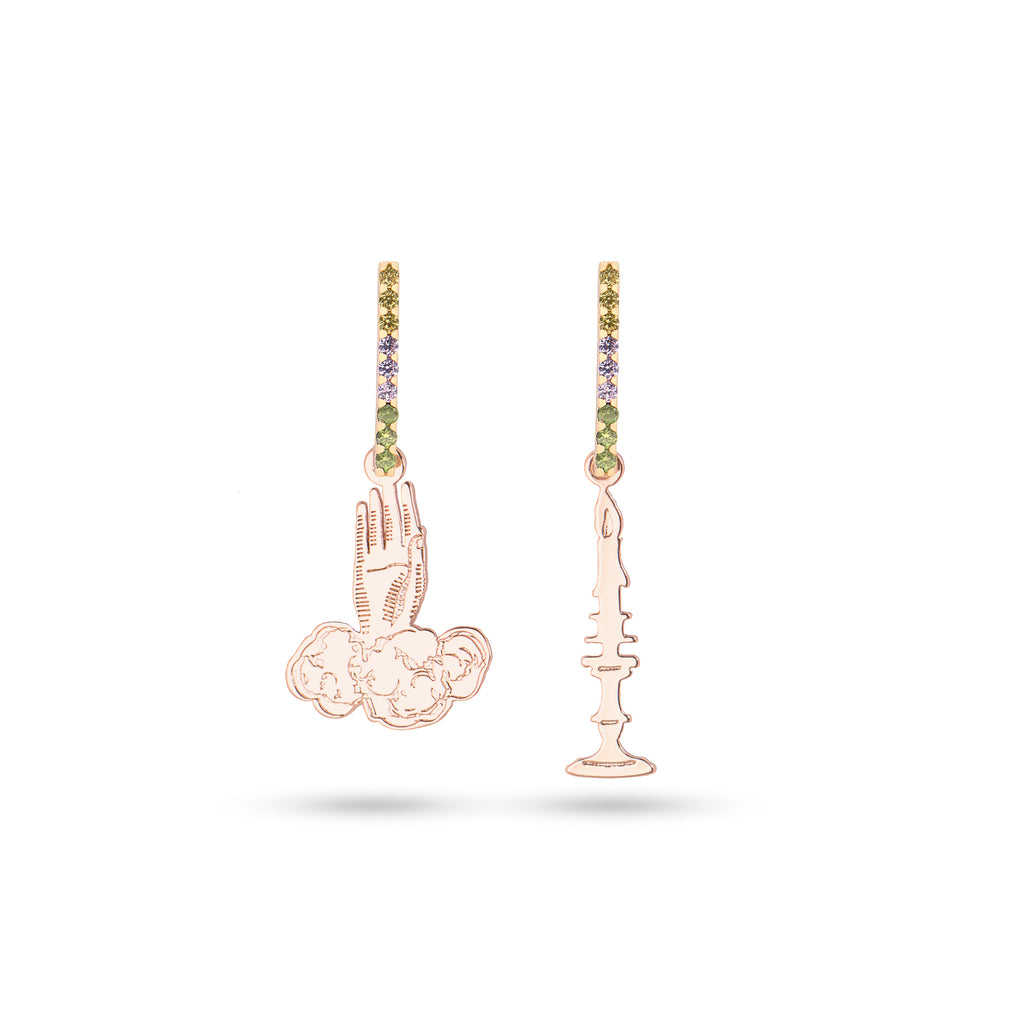 The Mysterious Earrings set- The mysterious hand and candlelight