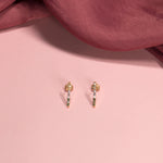 The Bling Earrings - Multicolored Cubic Zirconia Bar Earrings