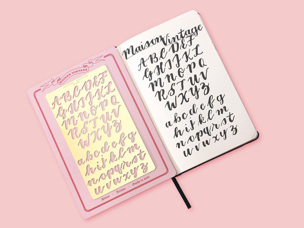 Bullet Journal Stencil, calligraphy planner stencil fits A5